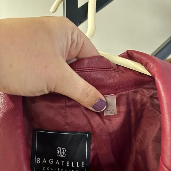 Bagatelle Women's Red Leather Jacket - Picture 3 of 5